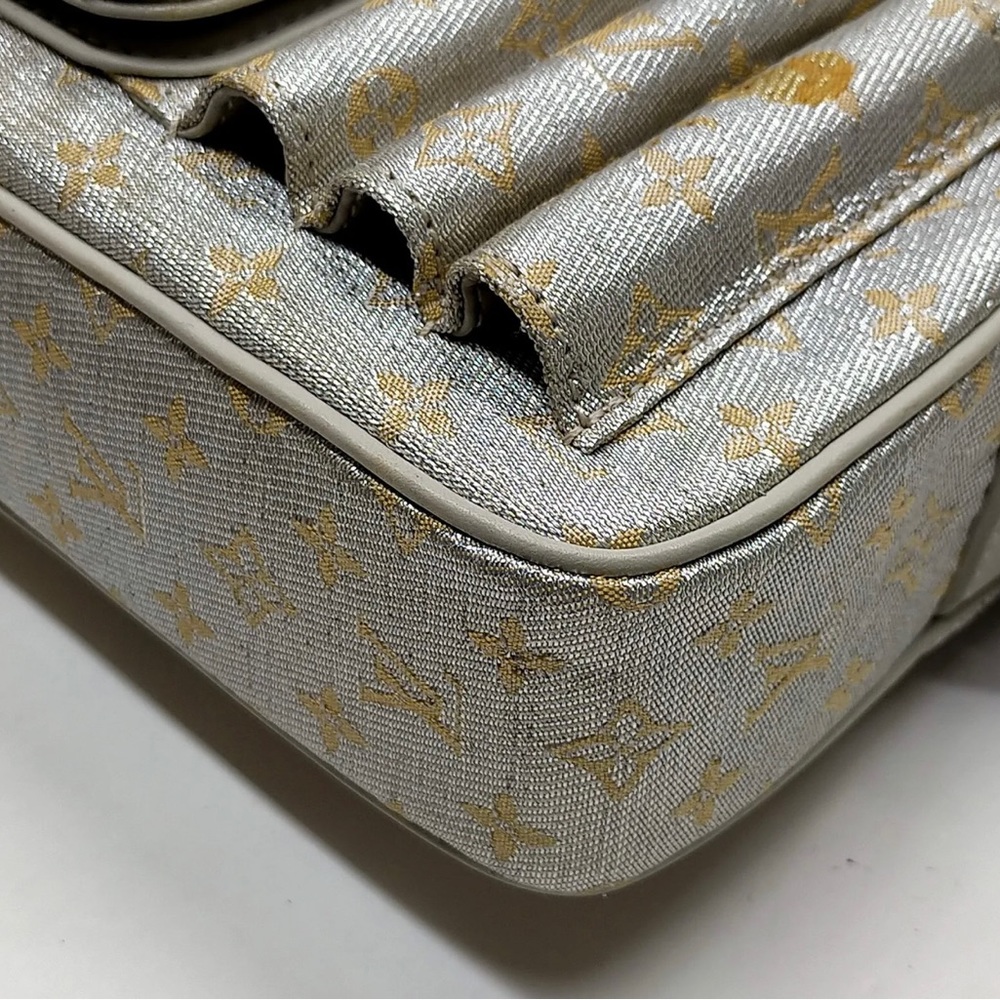 Authentic Louis Vuitton Mini Lin Silver Gold Monogram Bag, Dust Bag Incl. - Picture 9 of 13